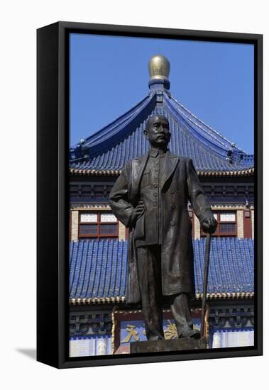 Statue of Sun Yat Sen (1866-1925)-null-Framed Stretched Canvas