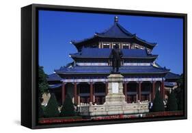 Statue of Sun Yat-Sen, Sun Yat-Sen Memorial in the Background, Guangzhou-null-Framed Stretched Canvas