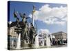 Statue of the Brothers and Sister Who Founded Kiev, Maidan Nezalezhnosti-Christian Kober-Stretched Canvas