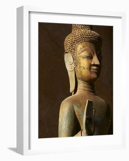 Statue of the Buddha, Haw Pha Kaeo, Vientiane, Laos, Indochina, Southeast Asia, Asia-null-Framed Photographic Print