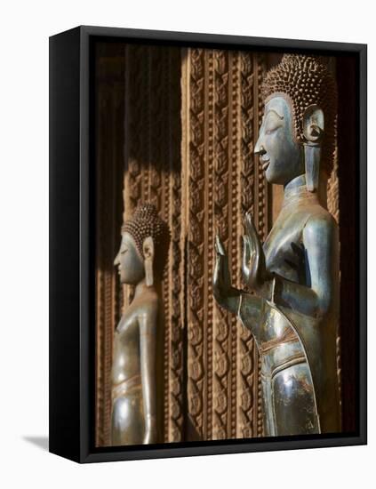Statue of the Buddha, Haw Pha Kaeo, Vientiane, Laos, Indochina, Southeast Asia, Asia-null-Framed Stretched Canvas