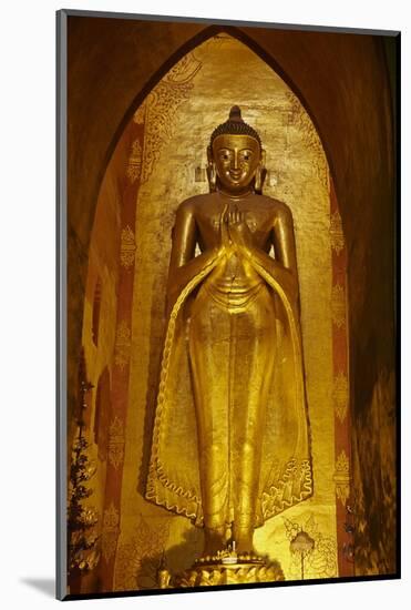 Statue of the Buddha, Patho Ananda Temple, Bagan (Pagan), Myanmar (Burma), Asia-Tuul-Mounted Photographic Print