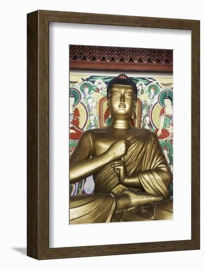 Statue of the Buddha, Pohyon Buddhist Temple, Democratic People's Republic of Korea, N. Korea-Gavin Hellier-Framed Photographic Print