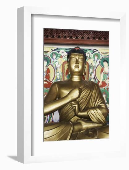 Statue of the Buddha, Pohyon Buddhist Temple, Democratic People's Republic of Korea, N. Korea-Gavin Hellier-Framed Photographic Print