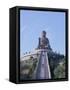 Statue of the Buddha, the Largest in Asia, Po Lin Monastery, Lantau Island, Hong Kong, China, Asia-Adina Tovy-Framed Stretched Canvas