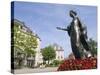 Statue of the Duchess of Luxembourg, Old Town, Luxembourg City, Grand Duchy of Luxembourg, Europe-Christian Kober-Stretched Canvas