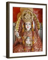 Statue of the Hindu Goddess Annapurna (Parvati) Giving Food, Lakshman Temple, Rishikesh, Uttarakhan-Godong-Framed Photographic Print