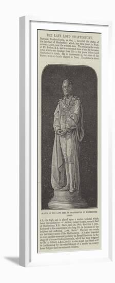 Statue of the Late Earl of Shaftesbury in Westminster Abbey-null-Framed Premium Giclee Print