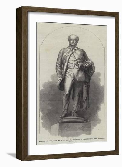 Statue of the Late Mr J R Godley, Founder of Canterbury, New Zealand-null-Framed Giclee Print