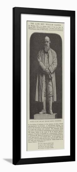 Statue of the Late Reverend William Barnes, Dorchester-null-Framed Premium Giclee Print