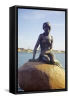 Statue of the Little Mermaid in Copenhagen, Denmark, Scandinavia, Europe-Simon Montgomery-Framed Stretched Canvas