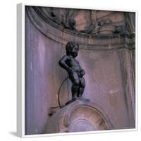 Statue of the Manneken Pis, Brussels (Bruxelles), Belgium, Europe-Roy Rainford-Framed Photographic Print