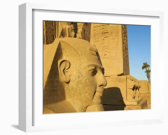 Statue of the Pharaoh Ramesses Ii and Obelisk, Temple of Luxor, Thebes, UNESCO World Heritage Site,-Tuul-Framed Photographic Print