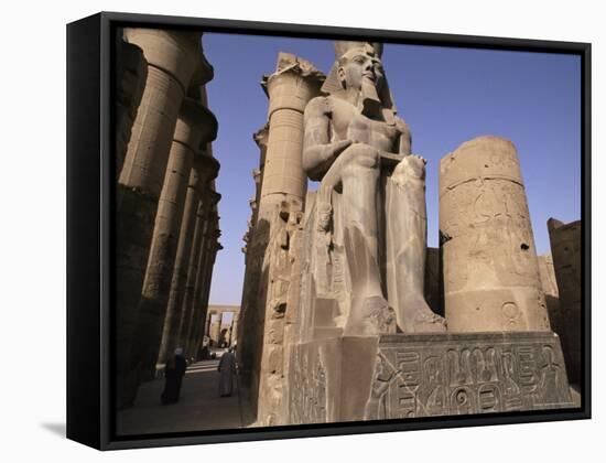 Statue of the Pharaoh Ramses II, Luxor Temple, Thebes, Unesco World Heritage Site, Egypt-Nico Tondini-Framed Stretched Canvas