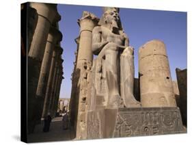 Statue of the Pharaoh Ramses II, Luxor Temple, Thebes, Unesco World Heritage Site, Egypt-Nico Tondini-Stretched Canvas