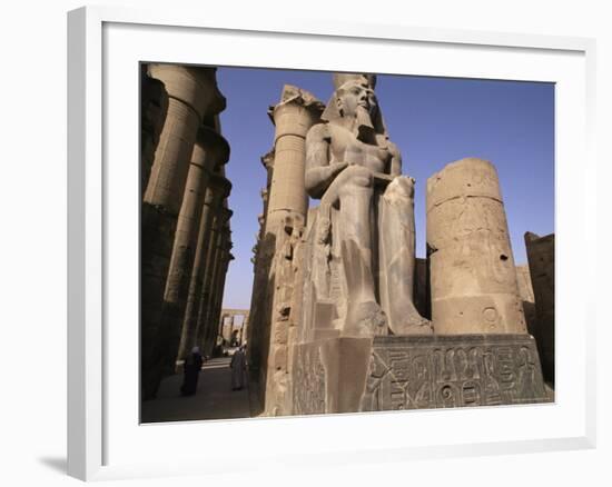 Statue of the Pharaoh Ramses II, Luxor Temple, Thebes, Unesco World Heritage Site, Egypt-Nico Tondini-Framed Photographic Print