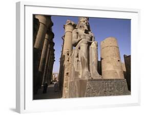 Statue of the Pharaoh Ramses II, Luxor Temple, Thebes, Unesco World Heritage Site, Egypt-Nico Tondini-Framed Photographic Print