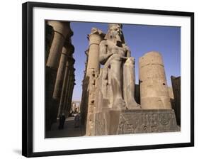 Statue of the Pharaoh Ramses II, Luxor Temple, Thebes, Unesco World Heritage Site, Egypt-Nico Tondini-Framed Photographic Print