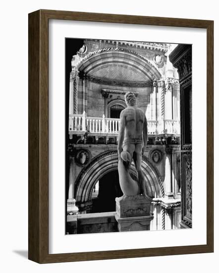 Statue of the Roman God Mars Standing Inside the Doge's Palace-John Phillips-Framed Photographic Print