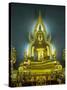 Statue of the Sitting Buddha, Wat Benchamabophit (Marble Temple), Bangkok, Thailand, Southeast Asia-Richard Maschmeyer-Stretched Canvas