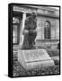 Statue of the Thinker on Auguste Rodin's Tomb in the Park of Villa des Brillants-Auguste Rodin-Framed Stretched Canvas