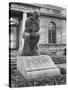 Statue of the Thinker on Auguste Rodin's Tomb in the Park of Villa des Brillants-Auguste Rodin-Stretched Canvas