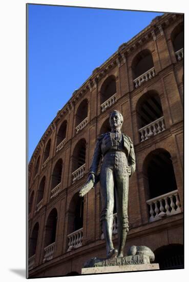 Statue of the Toreador Manolo Montoliu, Plaza De Toros, Valencia, Spain, Europe-Neil Farrin-Mounted Photographic Print