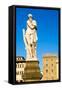 Statue of the Winter, Ponte Santa Trinita, Florence (Firenze), UNESCO World Heritage Site, Tuscany-Nico Tondini-Framed Stretched Canvas