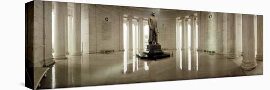 Statue of Thomas Jefferson in a Memorial, Jefferson Memorial, Washington DC, USA-null-Stretched Canvas