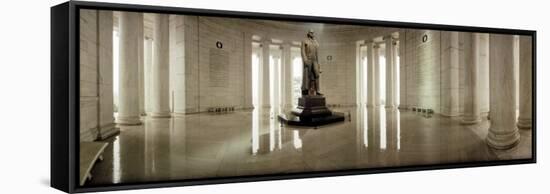 Statue of Thomas Jefferson in a Memorial, Jefferson Memorial, Washington DC, USA-null-Framed Stretched Canvas