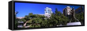 Statue of Tony Gwynn at Petco Park, San Diego, California, USA-null-Framed Stretched Canvas