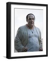 Statue of Tony Soprano Atop Senfortis Wine Bar, Druskininkai, Lithuania-null-Framed Photographic Print