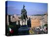 Statue of Victor Emanuel II, King of Italy, on Victor Emanuel Monument, Rome, Lazio, Italy-Oliviero Olivieri-Stretched Canvas