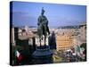 Statue of Victor Emanuel II, King of Italy, on Victor Emanuel Monument, Rome, Lazio, Italy-Oliviero Olivieri-Stretched Canvas