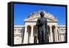 Statue of Violinist and Composer George Enescu in Front of Romanian Athenaeum-null-Framed Stretched Canvas