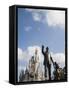 Statue of Walt Disney and Micky Mouse at Disney World, Orlando, Florida, USA-Angelo Cavalli-Framed Stretched Canvas