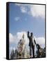 Statue of Walt Disney and Micky Mouse at Disney World, Orlando, Florida, USA-Angelo Cavalli-Framed Stretched Canvas