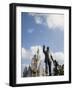 Statue of Walt Disney and Micky Mouse at Disney World, Orlando, Florida, USA-Angelo Cavalli-Framed Photographic Print