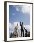 Statue of Walt Disney and Micky Mouse at Disney World, Orlando, Florida, USA-Angelo Cavalli-Framed Photographic Print