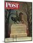 "Statue of Washington on His Horse," Saturday Evening Post Cover, February 22, 1947-John Atherton-Mounted Premium Giclee Print