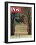 "Statue of Washington on His Horse," Saturday Evening Post Cover, February 22, 1947-John Atherton-Framed Premium Giclee Print