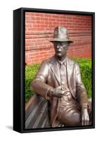 Statue of William Faulkner Outside the Lafayette County Courthouse in Oxford Mississippi-null-Framed Stretched Canvas