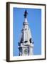 Statue of William Penn high atop City Hall in downtown Philadelphia, Pennsylvania-null-Framed Photographic Print