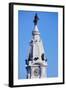 Statue of William Penn high atop City Hall in downtown Philadelphia, Pennsylvania-null-Framed Photographic Print