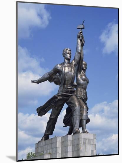 Statue of Worker and Kolkhoz Woman Near the Cosmos Hotel and Vdnkh in Moscow, Russia, Europe-Harding Robert-Mounted Photographic Print