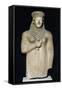 Statue of Worshiper with Flower in Her Right Hand, from Trikomo, Cyprus-null-Framed Stretched Canvas