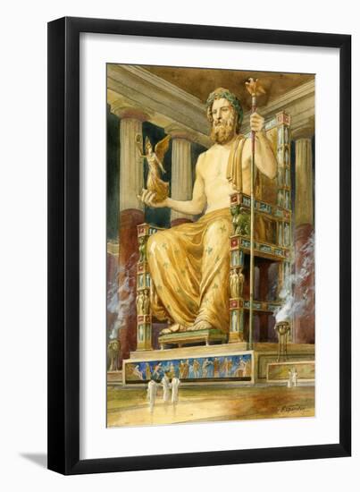Statue of Zeus at Oympia-English School-Framed Premium Giclee Print