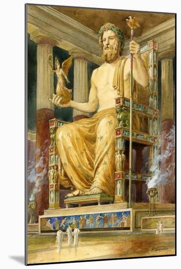 Statue of Zeus at Oympia-English School-Mounted Giclee Print