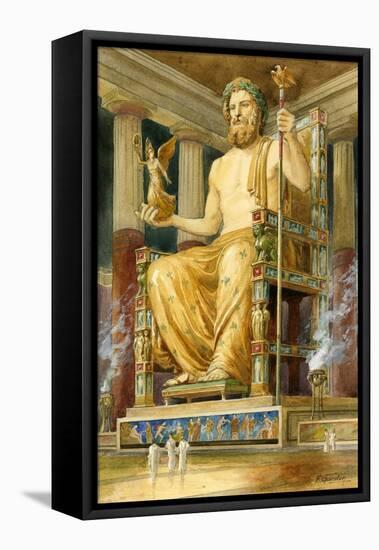 Statue of Zeus at Oympia-English School-Framed Stretched Canvas