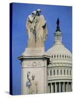 Statue on Capitol Hill, Washington D.C., United States of America (U.S.A.), North America-Robert Francis-Stretched Canvas